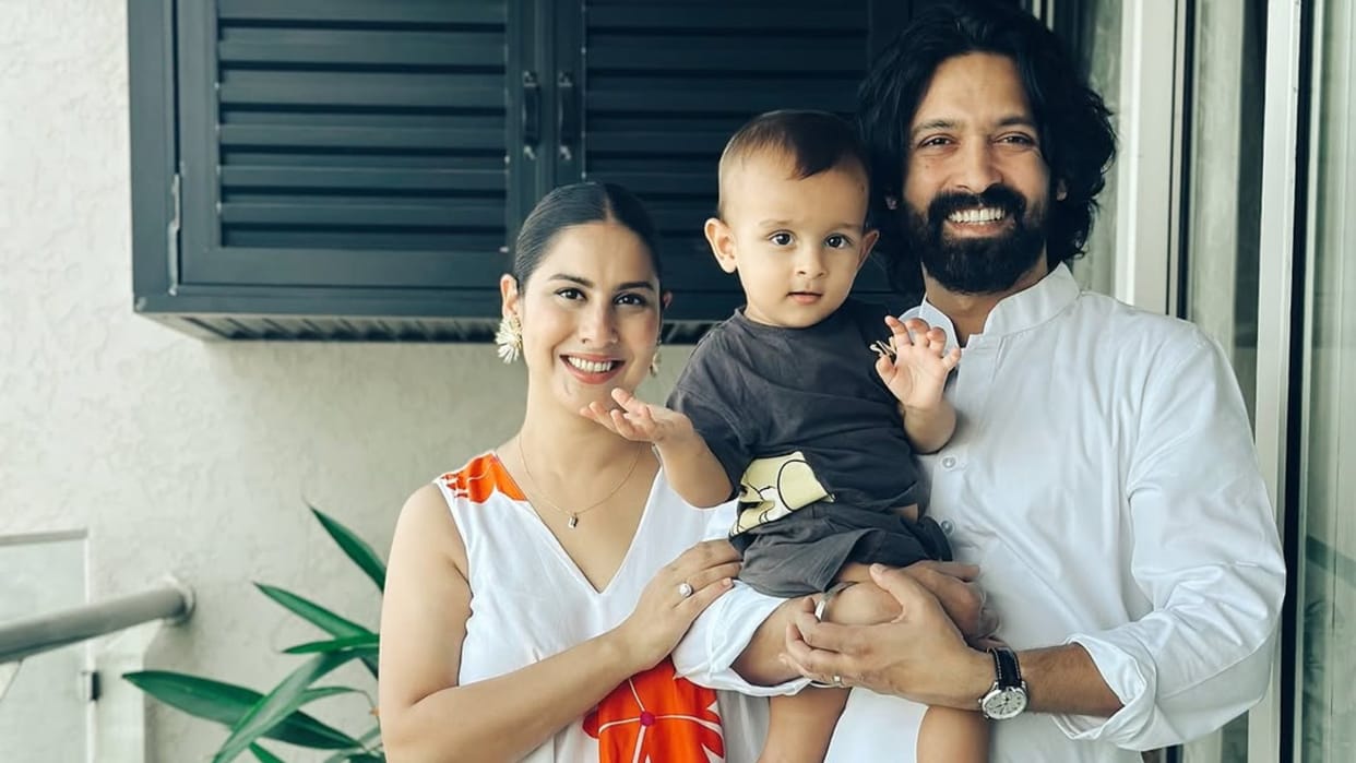 Wife Sheetal Massey shares love Note on Vikrant Massey Birthday dropped a photo of actor kissing son Vardaan