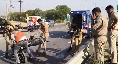 unknown vehicle crushed two bike riders died on spot Accident happened on Southern Bypass