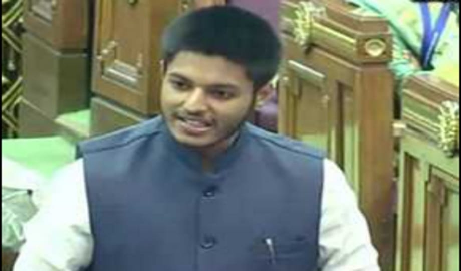 Arjun Pandey speaking at the Youth Parliament: The Constitution is our mirror, through it we understand