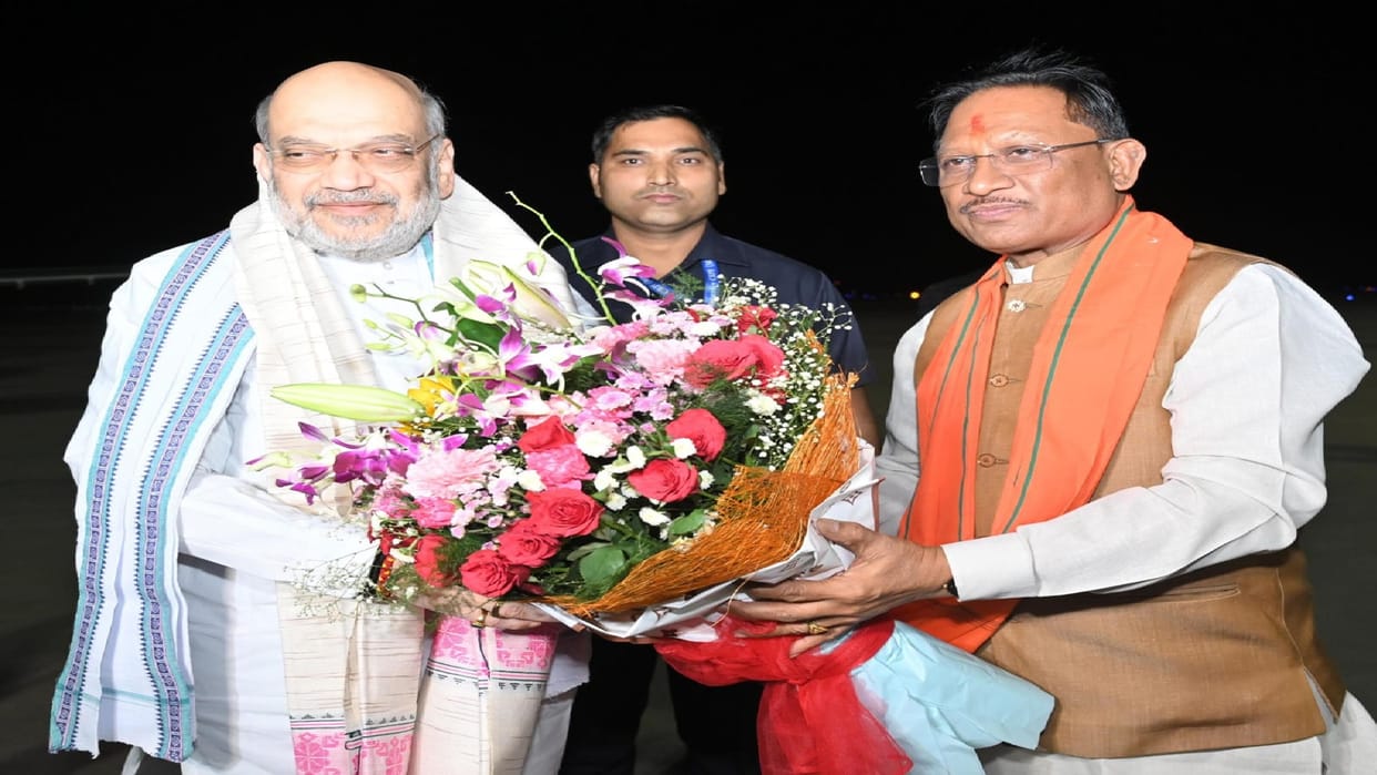 Amit Shah Chhattisgarh Visit: These CG BJP senior leaders including CM Sai welcome to Raipur airport