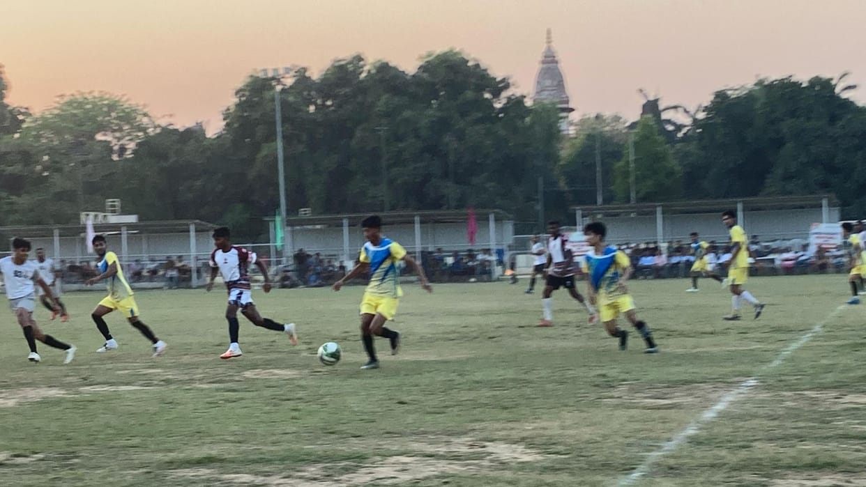 football competition semi-final of inter-faculty played at amphitheater ground of BHU