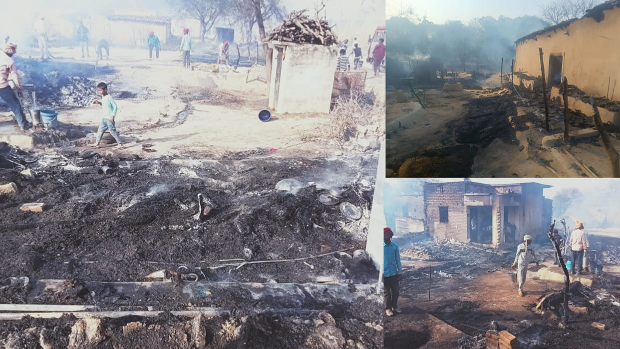 Chitrakoot: 55 houses burnt in fire in Bhadedu village, five villagers burnt
