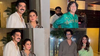 Varun Dhawan Farah Khan sussanne attend Huma Qureshi Eid Party Akshay Kumar son Aarav Comes With Mystery Girl