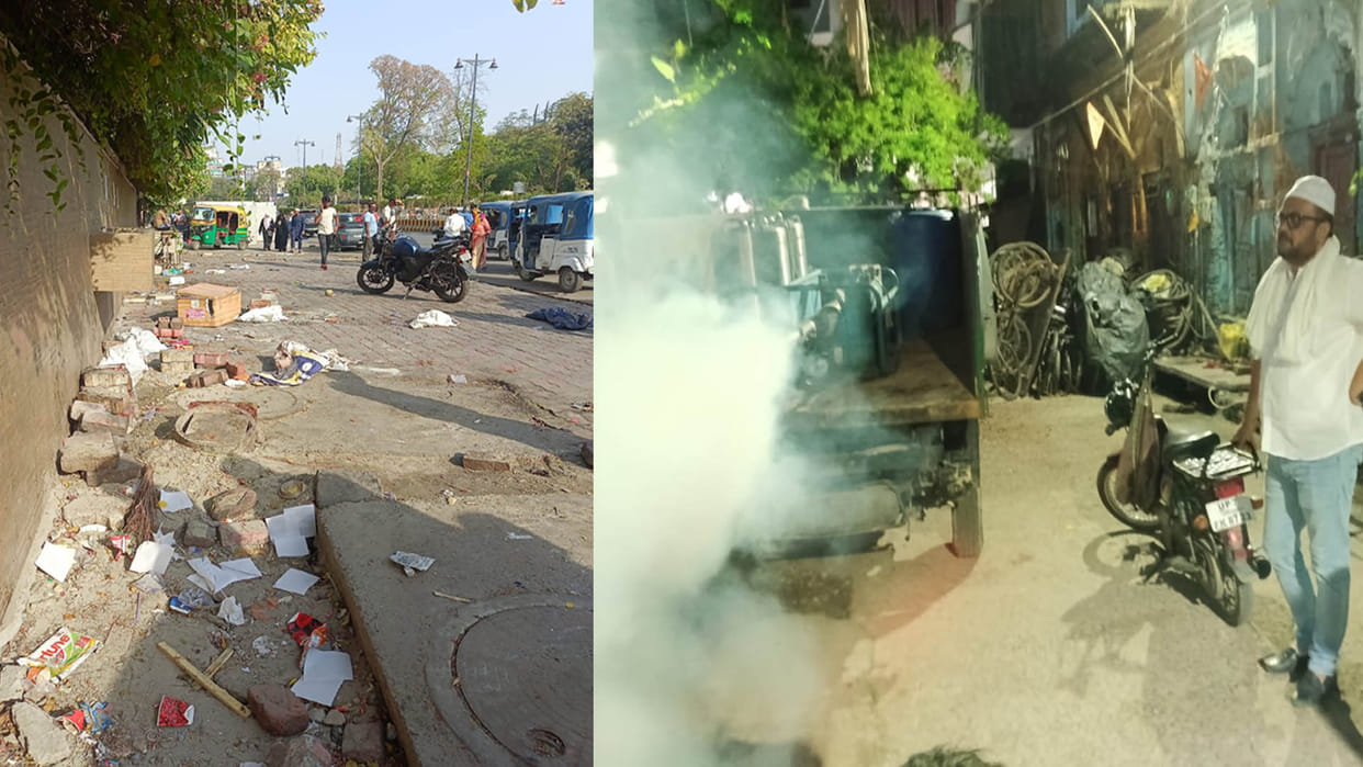 Kanpur: Encroachment was removed and cleaning was done around Ramlala temple