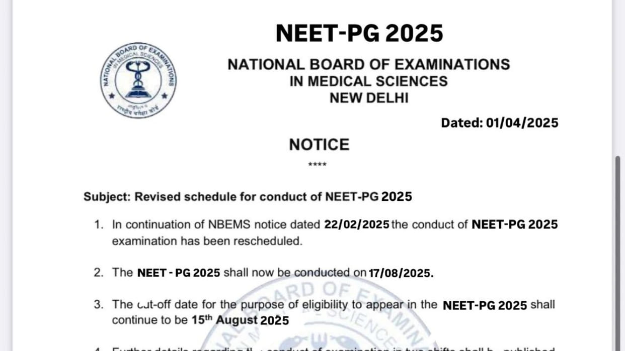 NEET PG Postponement Viral Notice Fake; Exam will be scheduled for 15 June, Check here
