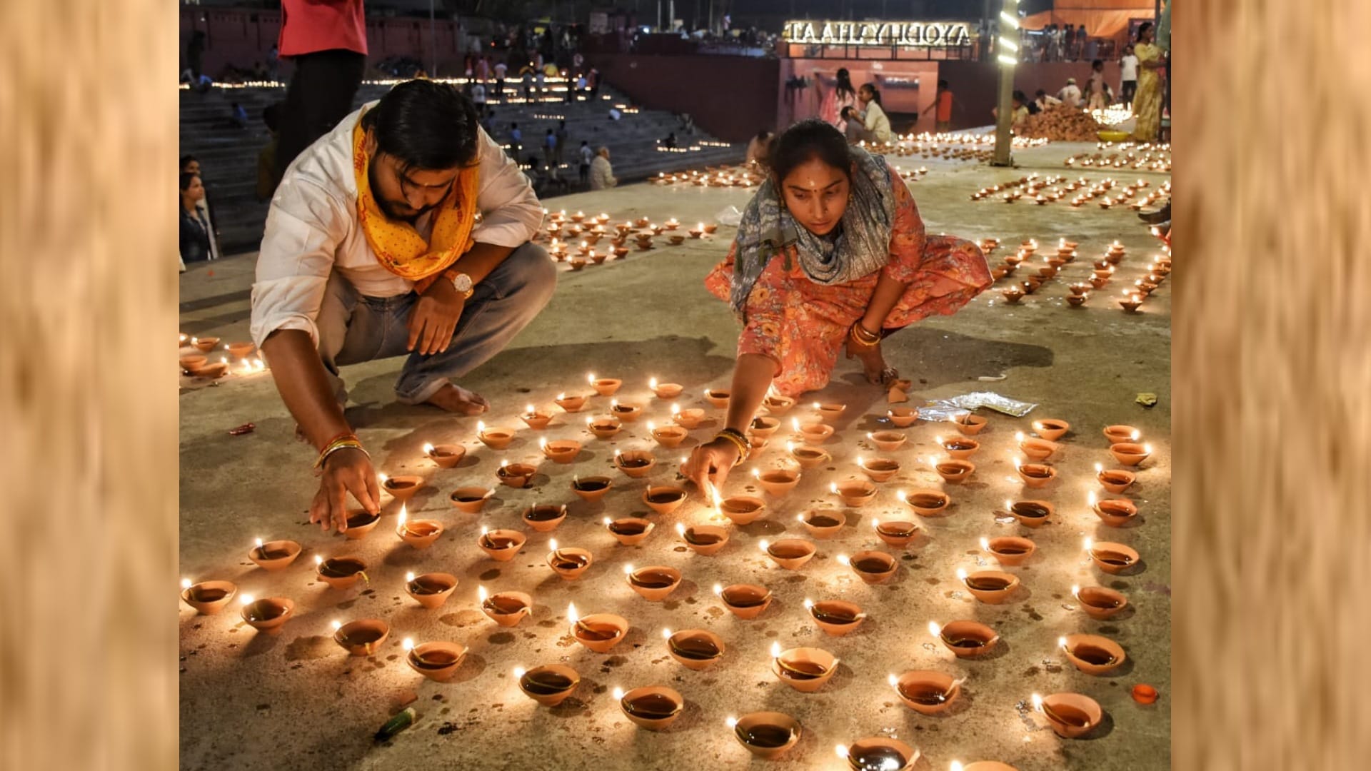 Ram Navmi: Saryu Ghat lit up with millions of diyas on Ram Navami