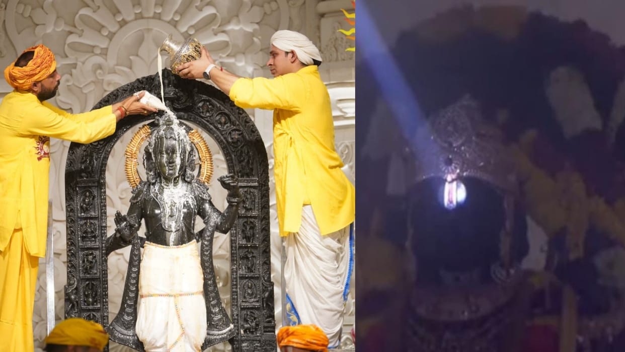 Ram Navami in Ayodhya Ram Mandir Celebration Photos Ram Lalla Surya Tilak Devotees in Temple