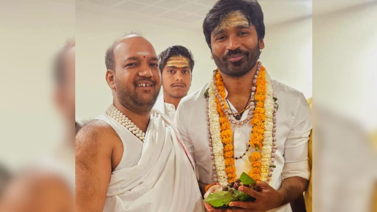 South Indian superstar actor Dhanush visited Baba and appeared emotional