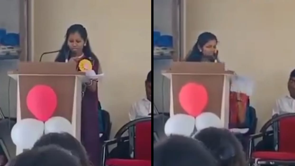 college student suffered a heart attack while delivering a speech at an event in Maharashtra