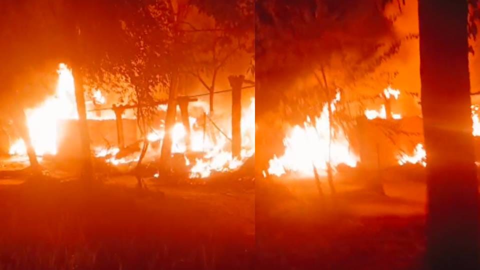 Srinagar: A massive fire broke out in Tral Madrasa, a minor student died in the fire, six children were burnt