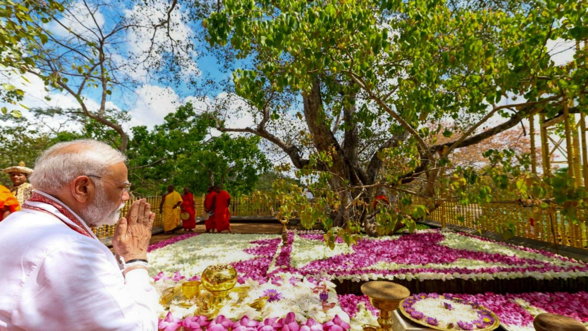 PM Modi visits Buddhist shrine in Sri Lanka's Anuradhapura News In Hindi