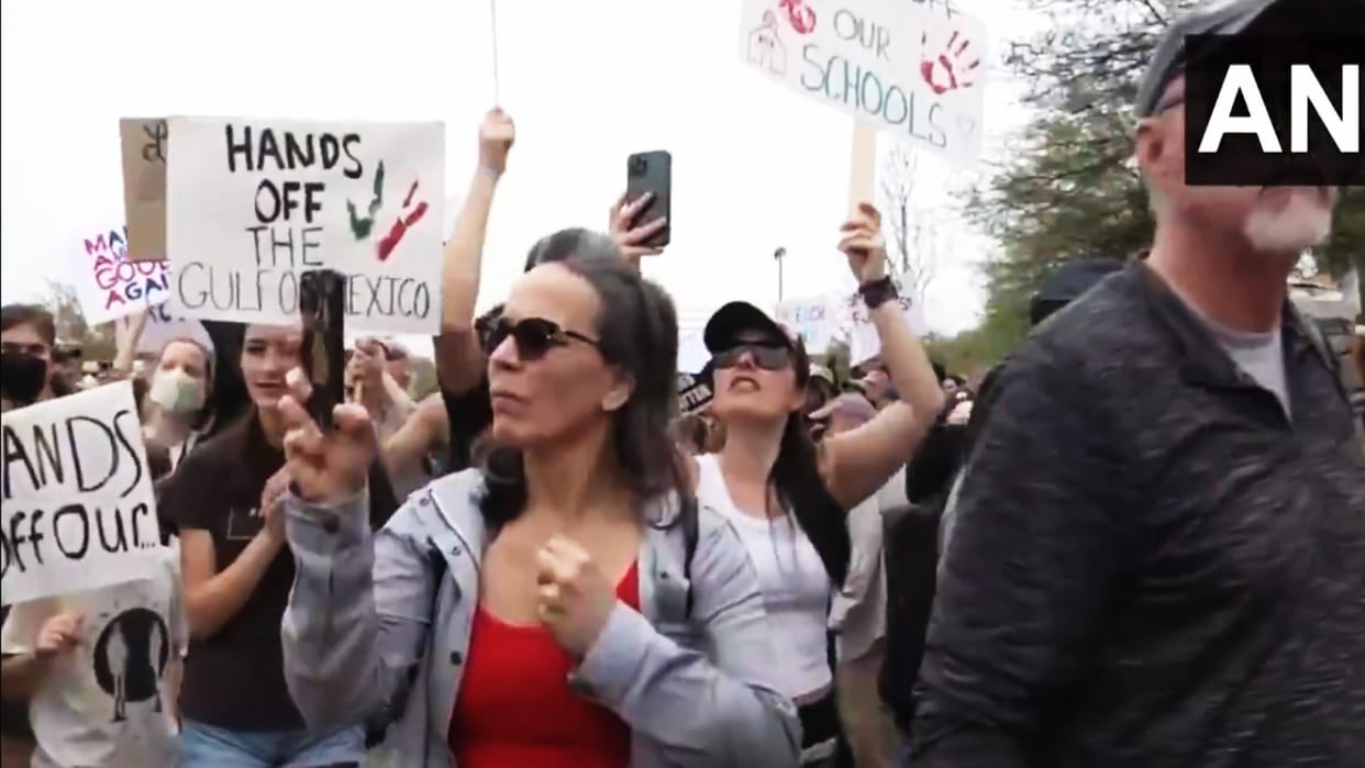 Protesters tee off against Trump, Musk in 'Hands Off!' rallies across US