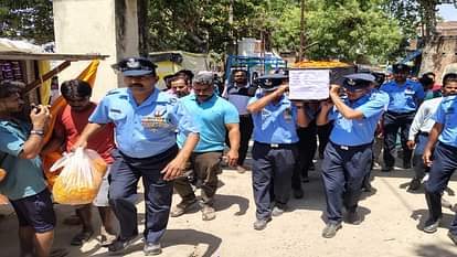 वायु सेना के वारंट अफसर राम कुमार तिवारी की अंतिम यात्रा निकाली गई।