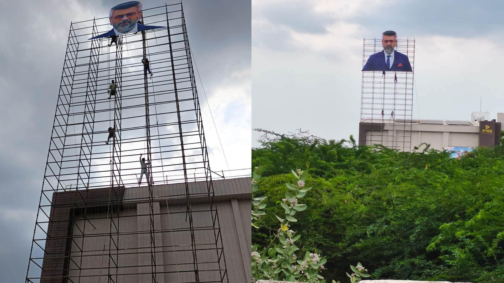 Good Bad Ugly actor Ajit Kumar 250-Foot Banner Collapses Fans Escape Narrowly Video Goes Viral
