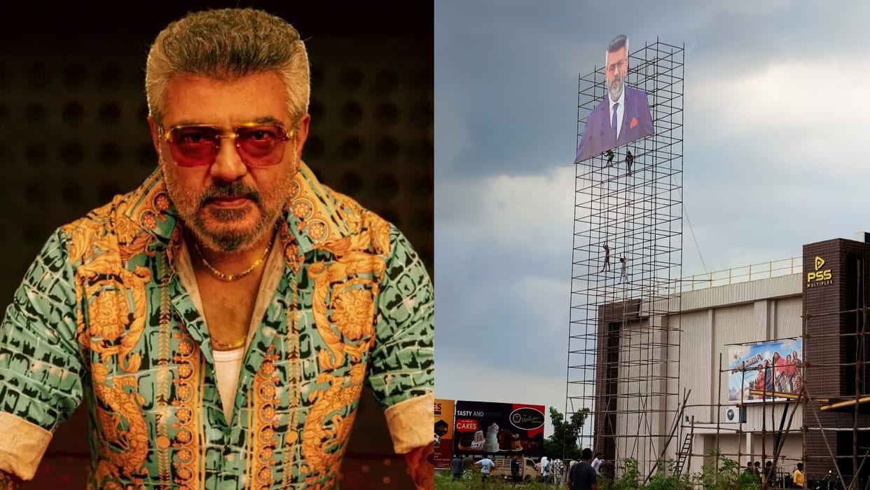 Good Bad Ugly actor Ajit Kumar 250-Foot Banner Collapses Fans Escape Narrowly Video Goes Viral