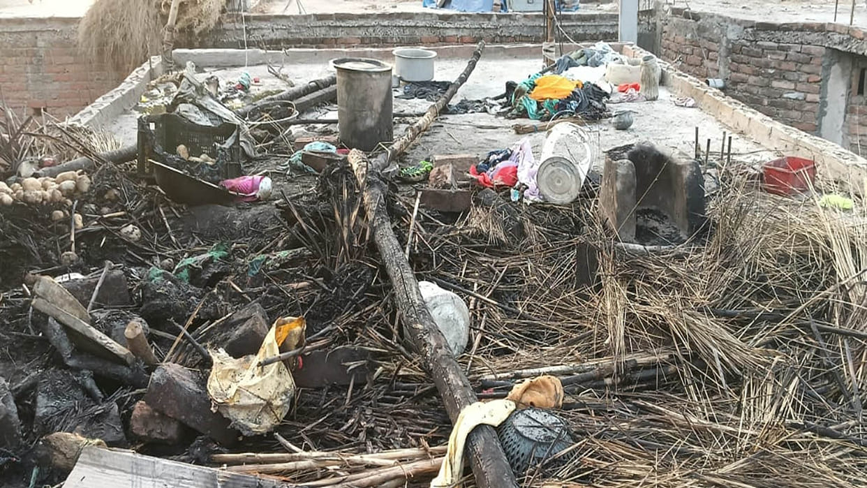 Kanpur: A nine-month-old child died after a burning roof collapsed on him