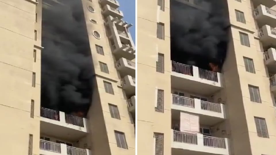 Fire in flat in Havelia Valencia Homes Society in Greater Noida West