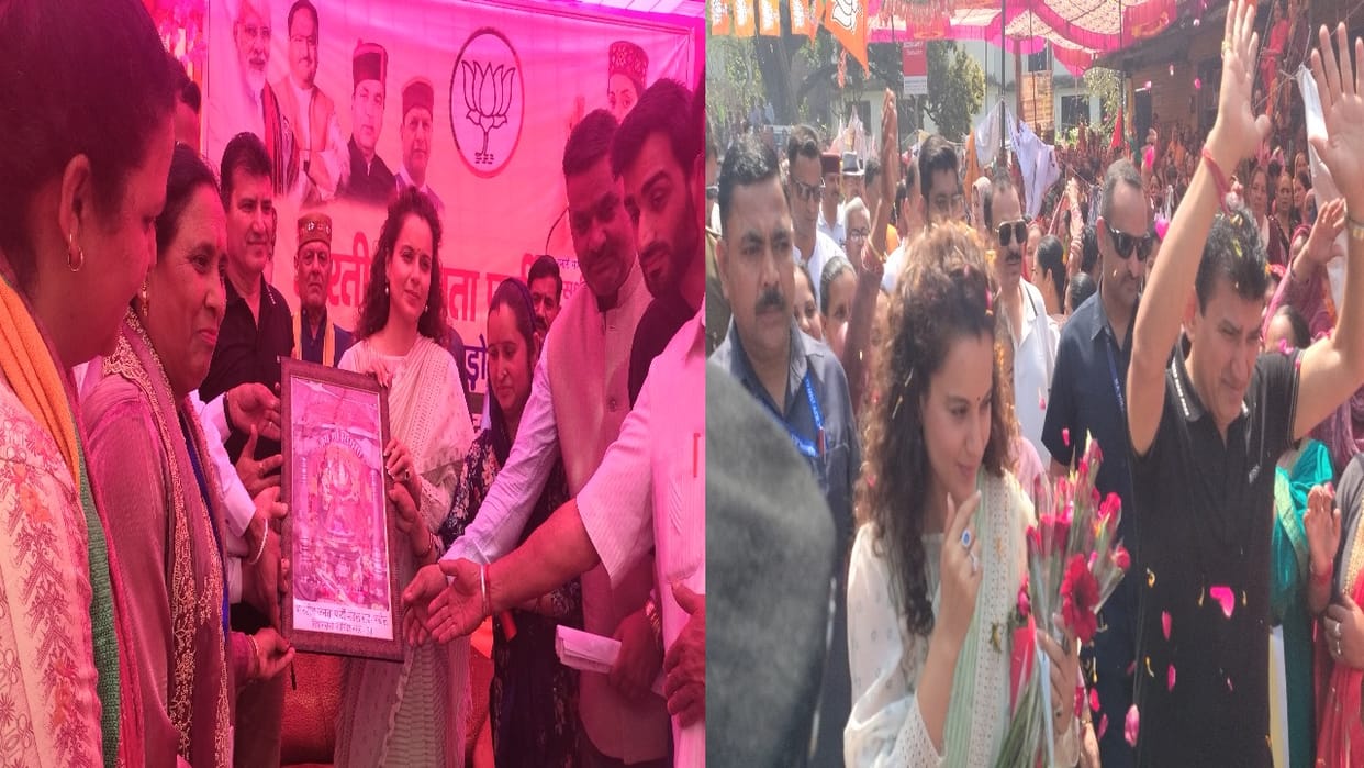 In Ladbhadol, MP Kangana Ranaut targeted Congress, said- it is sad to see the plight of Himachal