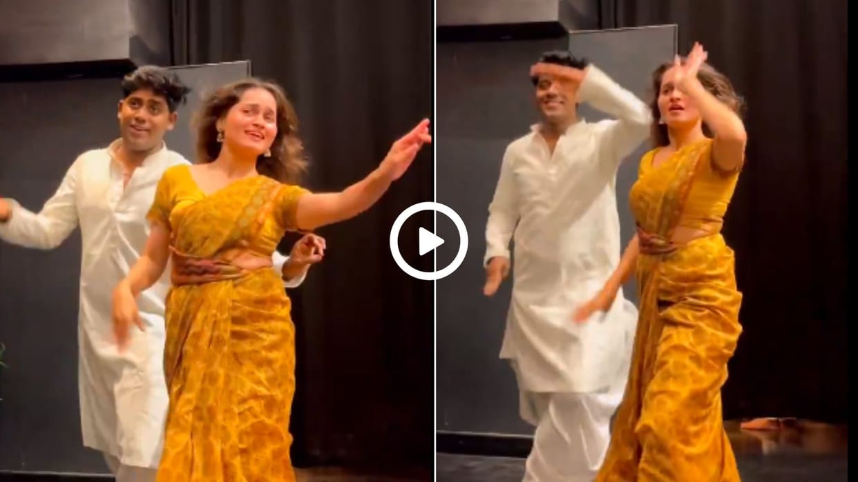 yellow saree and white kurta performed a great classical dance video went viral