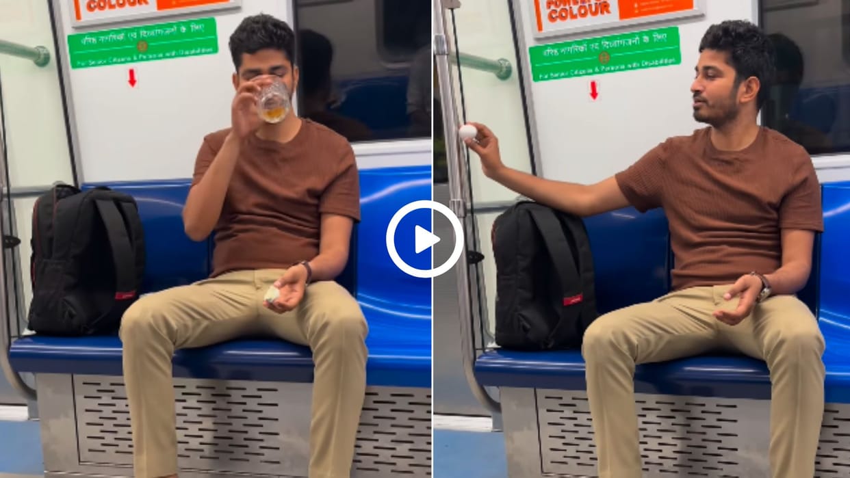 Delhi Metro Video Glass in one hand and egg in the other Know the truth of this video here