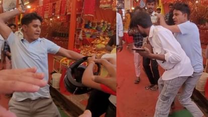 Shopkeepers hooligans at Chandrika Devi temple in Lucknow he devotees chased and beaten up