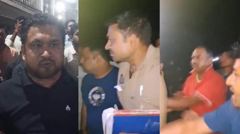 A young man died after falling from a train passengers said that TT and GRP constable pushed him
