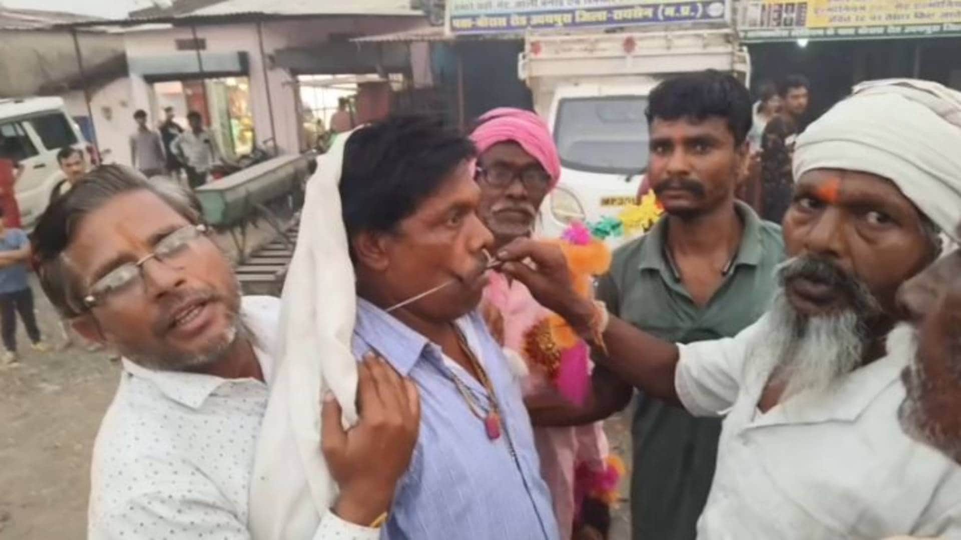 MP News Faith or superstition In Raisen iron trident is pierced in cheek you will be surprised to see it