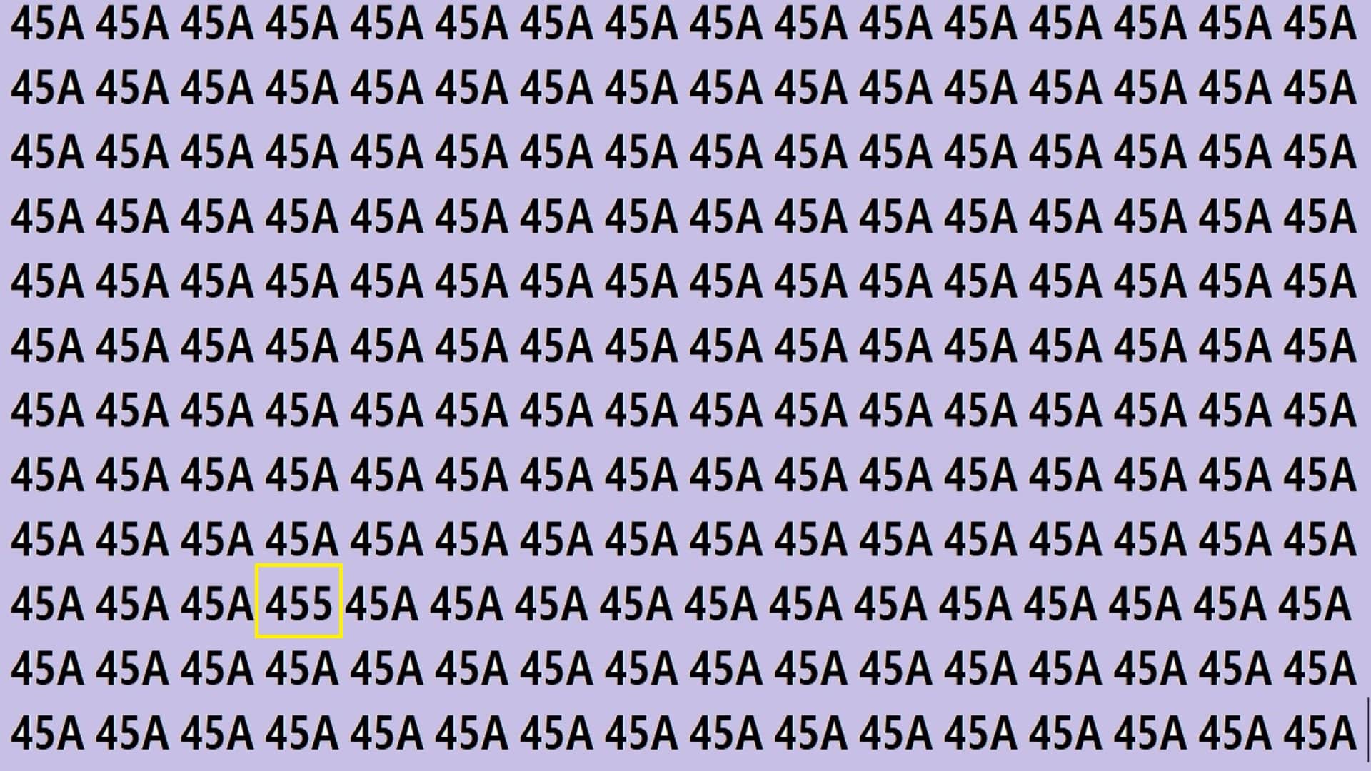 Optical Illusion Iq Test Brain Test If You Have Hawk Eyes then Find 455 in 15 Seconds