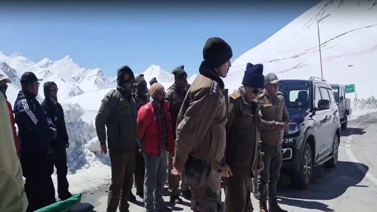 After one and a half month, vehicles ran through the 16,558 feet high Shinkula pass, restored by BRO