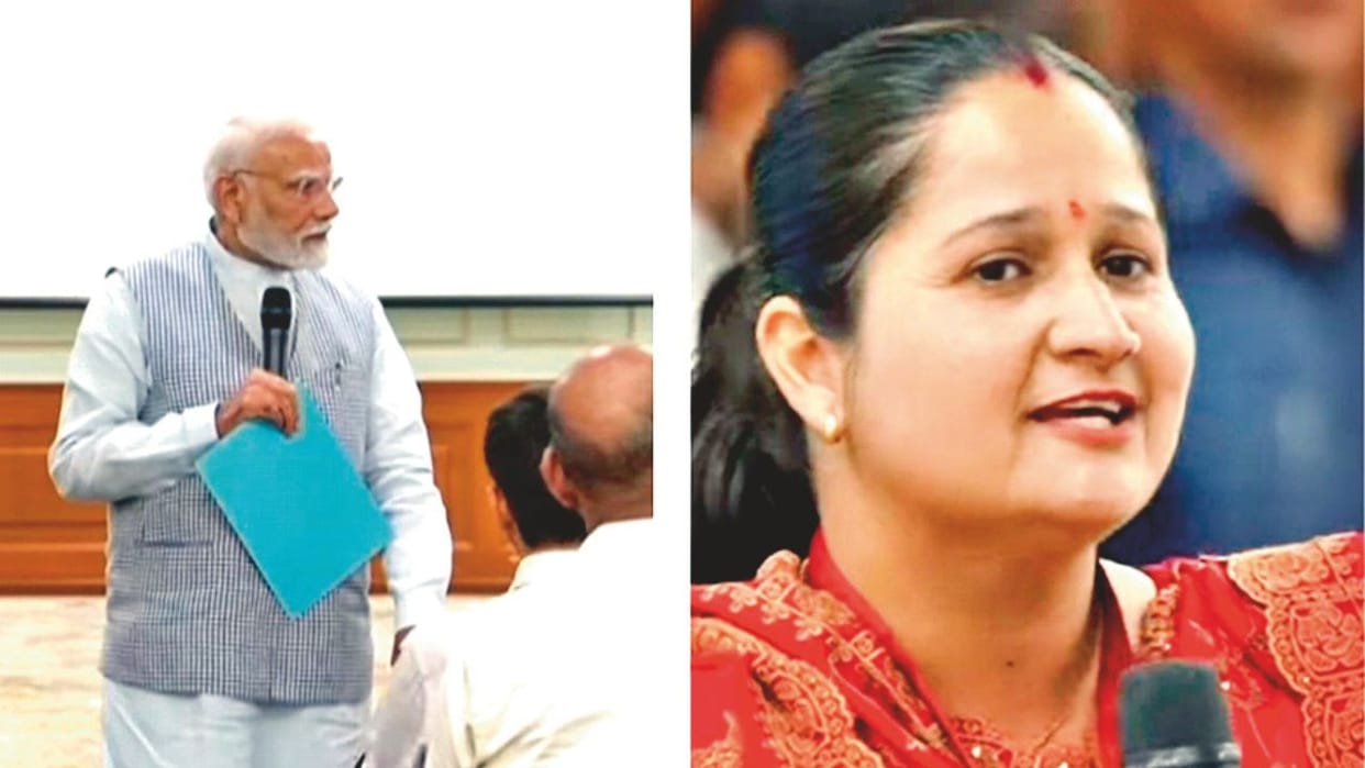 PM Modi interacted with kullu Poonam a beneficiary of Pradhan Mantri Mudra Yojana