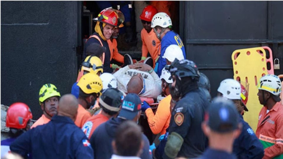 many people died and injured when night club roof collapse in Dominican Republic