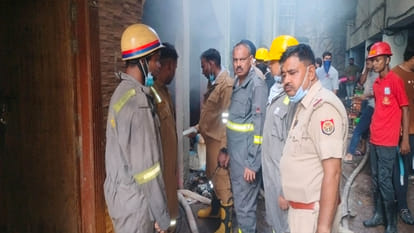 Kanpur: huge fire broke out in crockery warehouse in the basement of residential building
