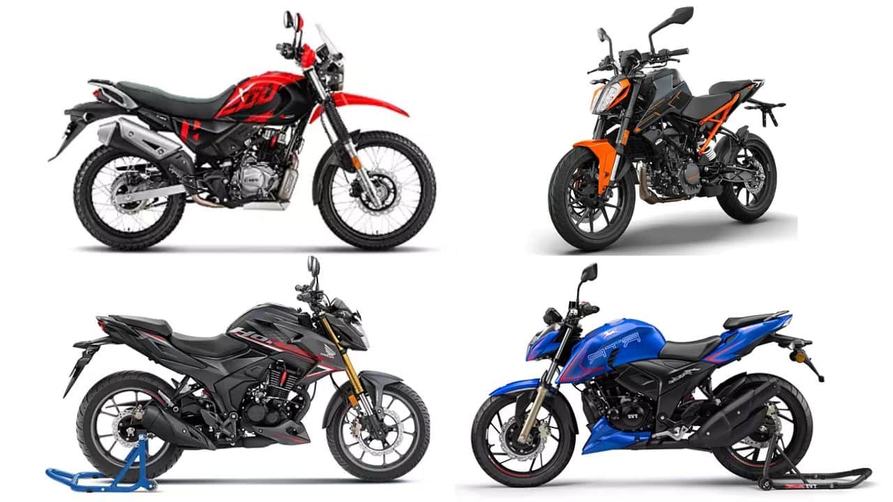 Best selling 200cc bikes in india TVS Apache RTR 200 4V Bajaj Pulsar NS200 KTM 200 Duke Hero Xpulse 200 4V