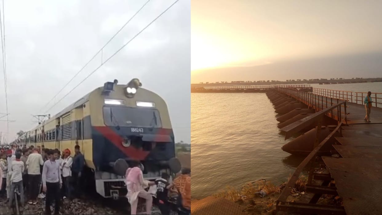 Bihar News : Pipa bridge connecting Bihar-Uttar Pradesh broke trains affected Bhojpur bihar