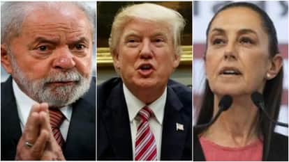 ब्राजील के राष्ट्रपति लूला दा सिल्वा, अमेरिकी राष्ट्रपति डोनाल्ड ट्रंप और मैक्सिको की राष्ट्रपति क्ल