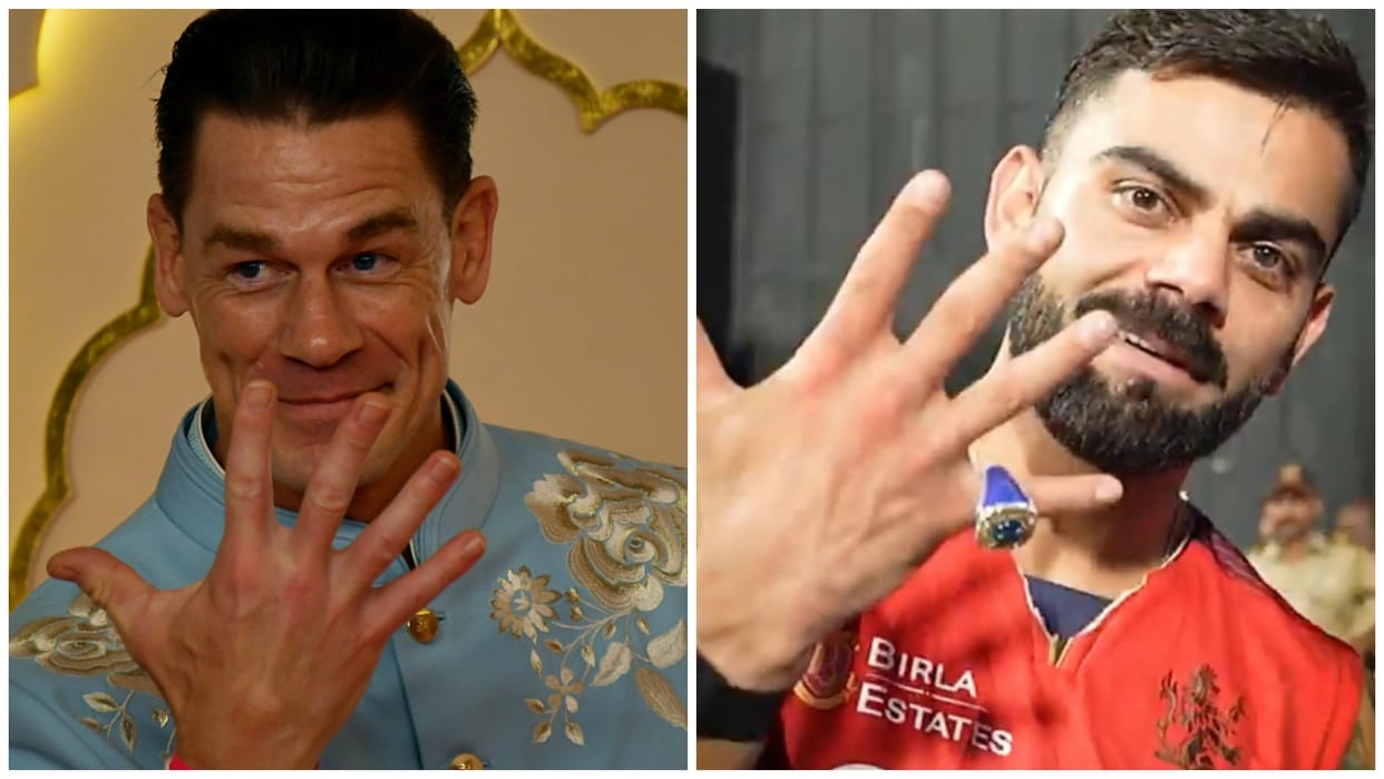 IPL 2025: Virat Kohli celebrates with T20 World Cup title ring, WWE wrestler John Cena impressed, shared Photo