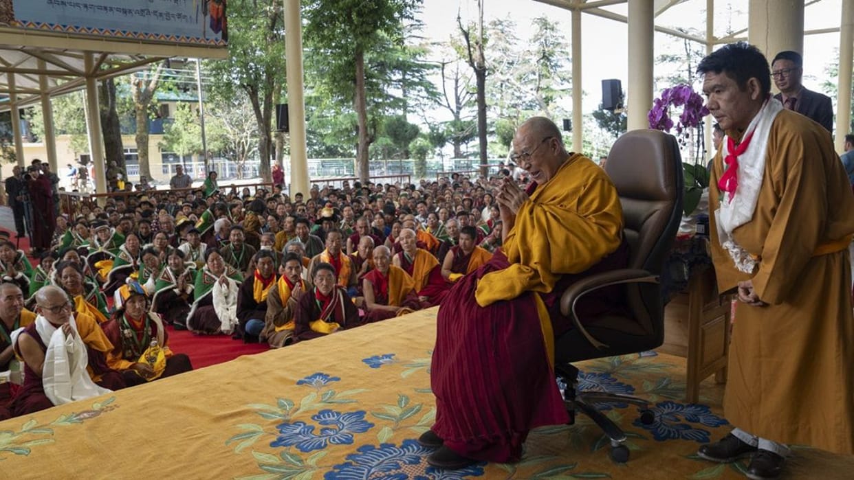 prayed for the long life of Tibetan Buddhist spiritual leader Dalai Lama at the Buddhist temple in McLeodganj