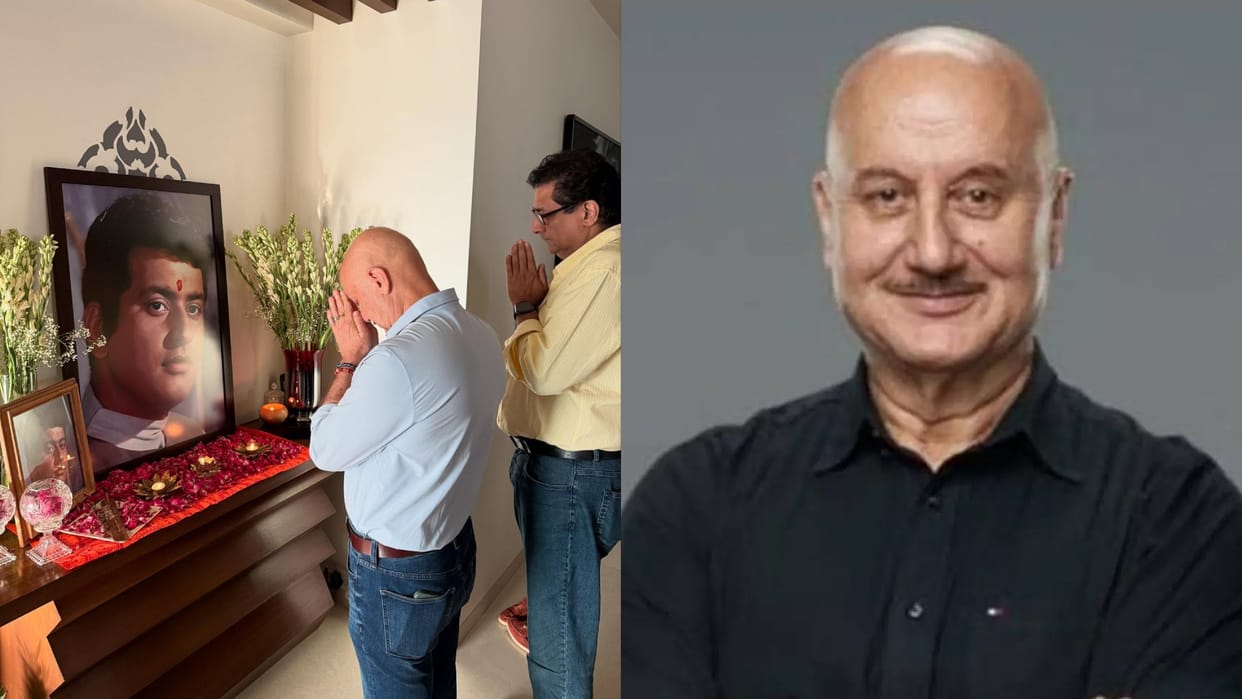 Anupam Kher Meet Manoj Kumar Family Pays Tribute To Legend Actor