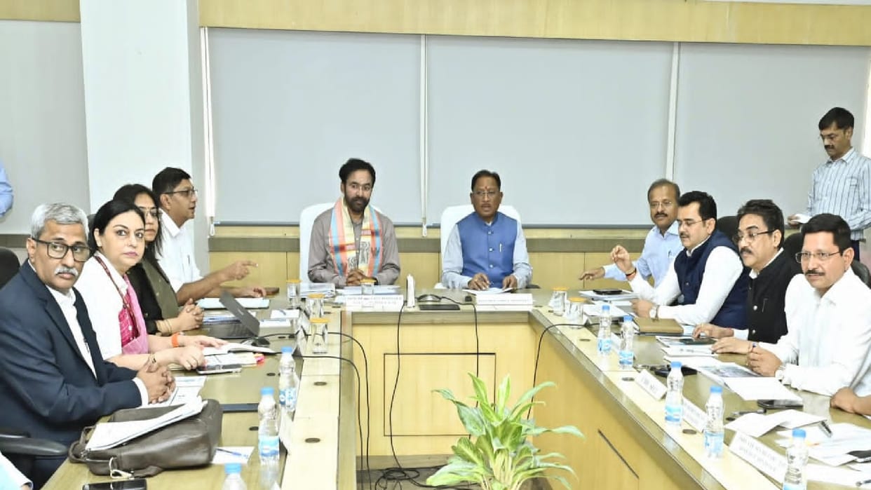 CG CM Vishnudeo Sai and Union Coal Minister G Kishan Reddy reviewed Mineral Department functioning