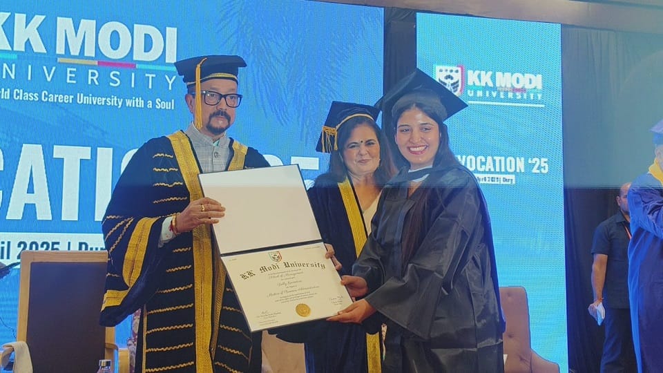 First convocation of KK Modi University Governor awards degrees to students in Durg