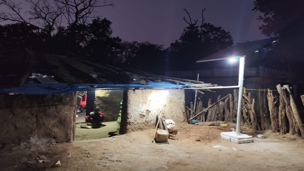Homes of 25 Baiga families illuminated with solar energy in Chhattisgarh