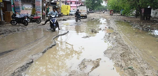 Municipal Corporation was warned about unseasonal rain water filled on roads of many localities