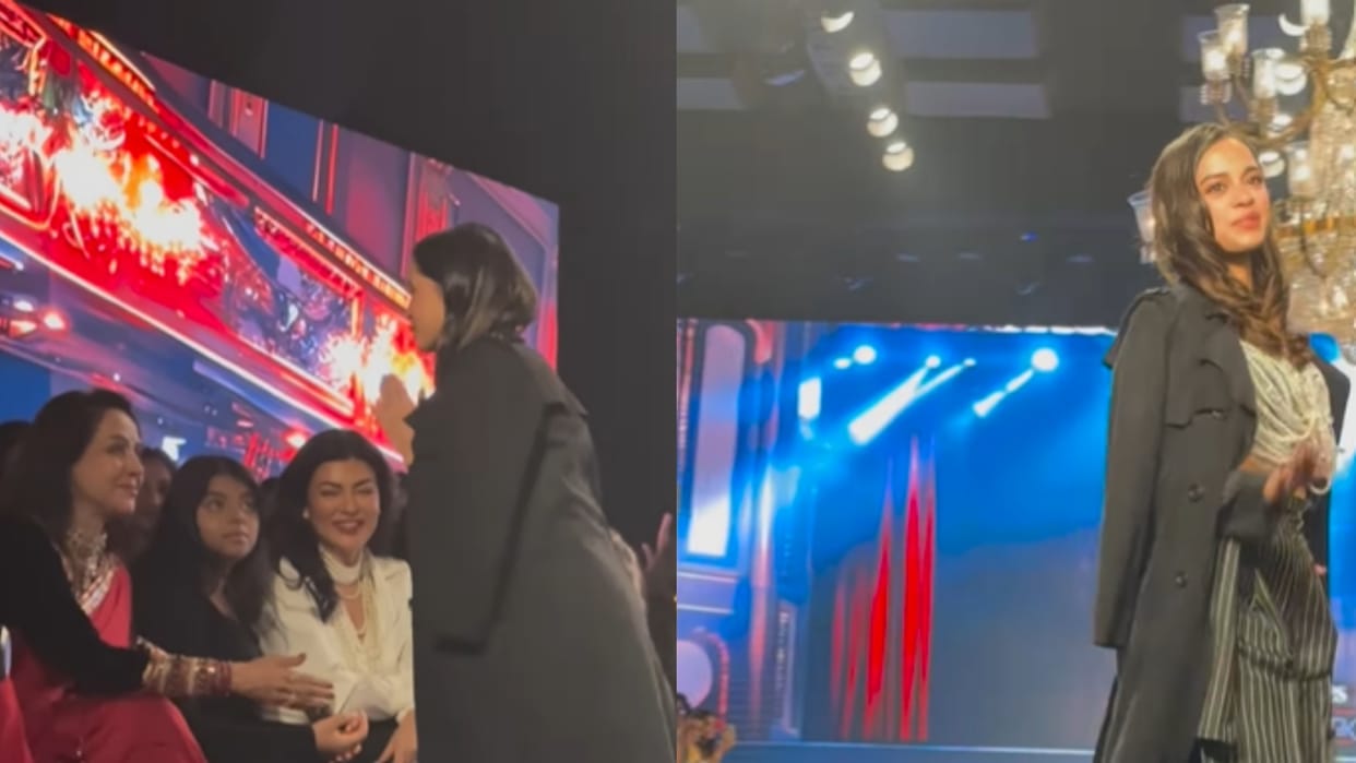 Laapataa Ladies Star Nitanshi Goel Shows Grace on the Ramp touches hema malini feet Wins Everyone hearts