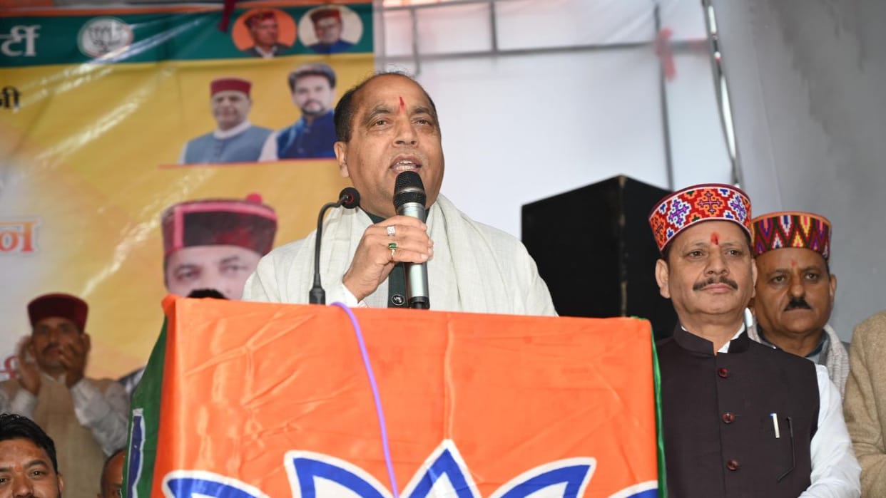 Jairam Thakur in Dalhousie during his visit to Chamba district on sukhu government