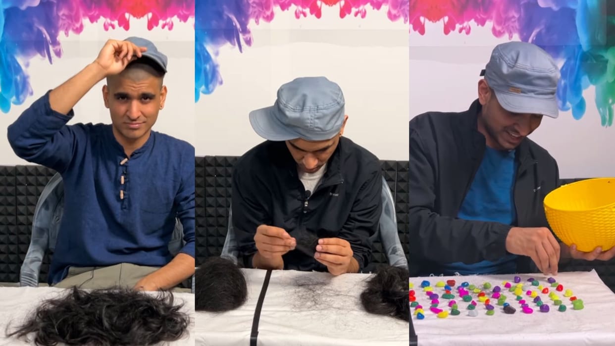man counted all the hair on his head in five days video went viral in hindi