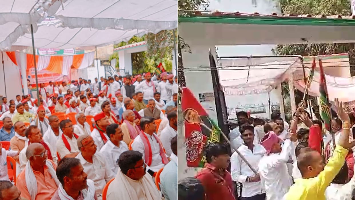 Battle over Rana Sanga continues on one hand SP protests and on the other hand Karni Sena takes charge