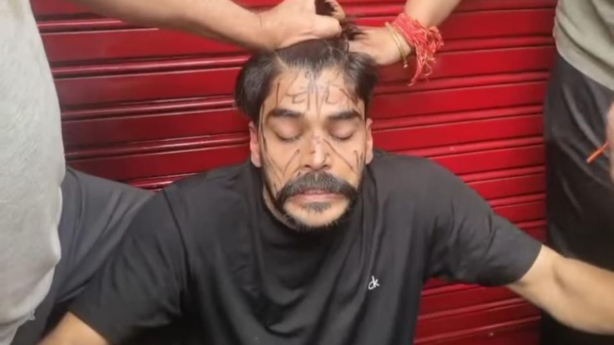 In Jammu, the face of the snatcher was blackened, his head and moustache were shaved and a procession was take