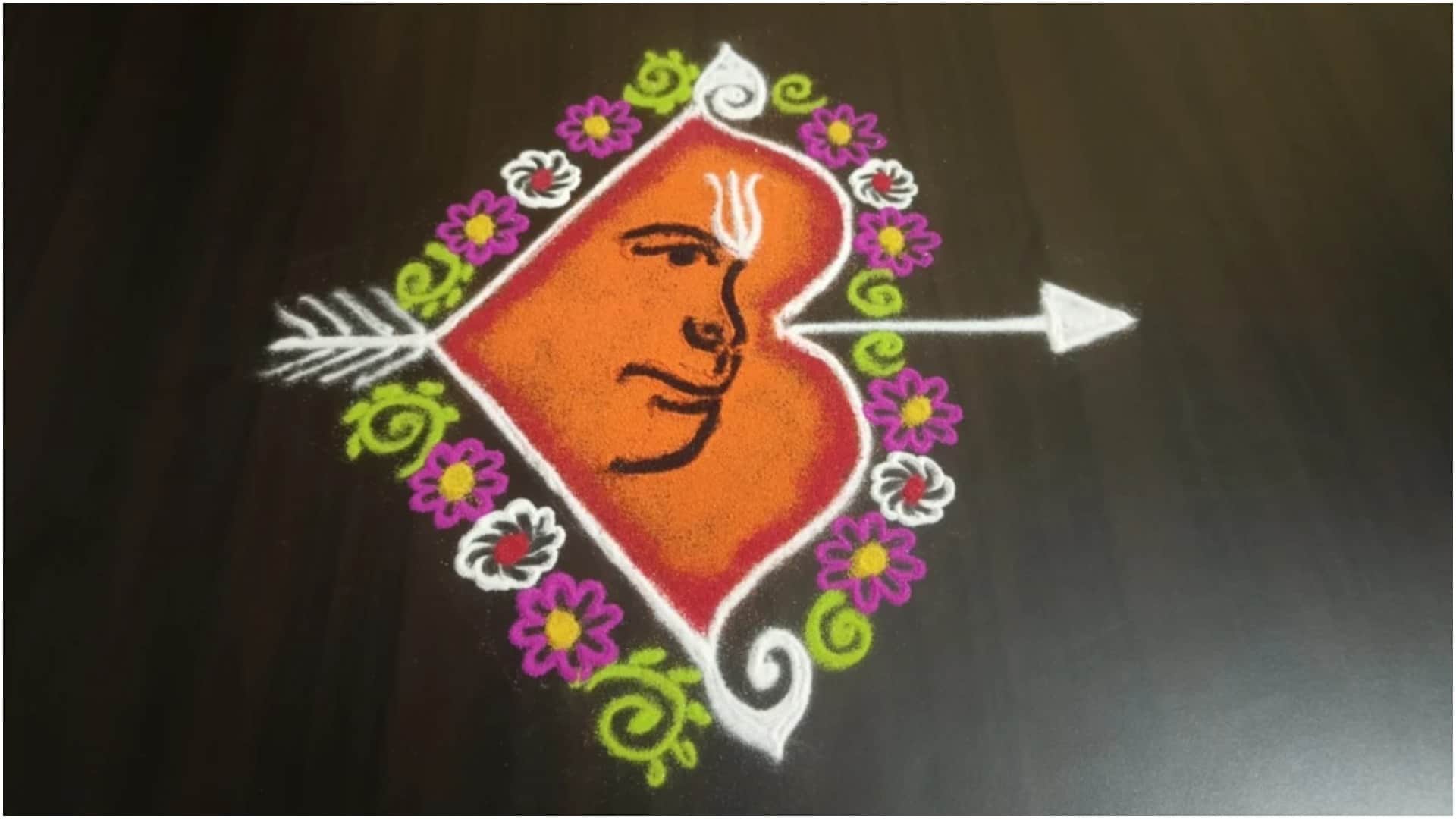 Hanuman Janmotsav Rangoli Design Ideas Images of hanuman jayanti Simple rangoli Disprj