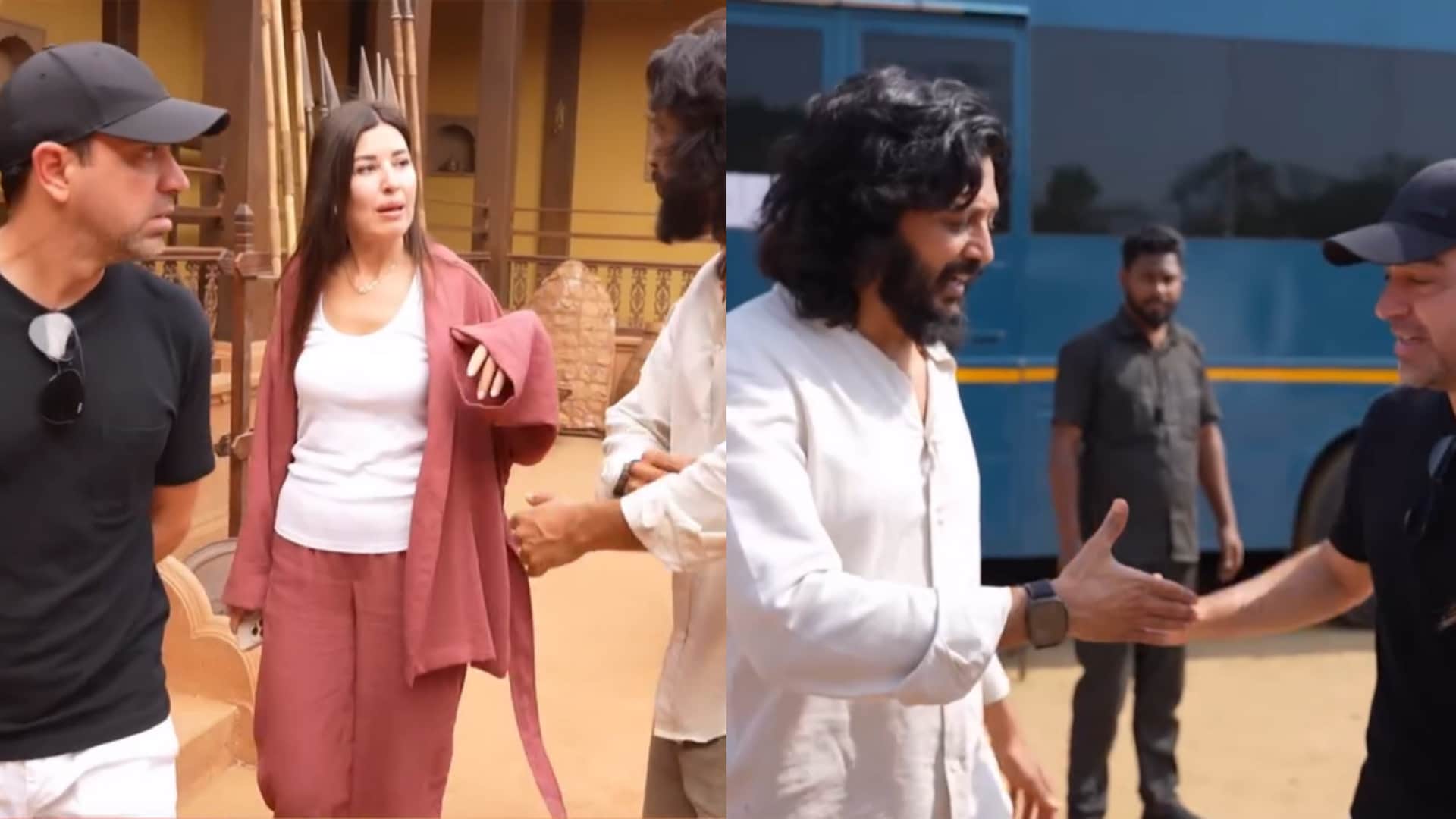 Barcelona star footballer Xavi Hernandez Visits Riteish Deshmukh on Raja Shivaji Set