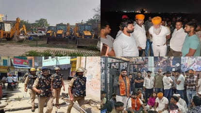 RAKT SWABHIMAN रैली: गढ़ी रामी पुलिस में हर सड़क पर स्थापित बाधाएं सतर्क भीड़ बनी रहीं